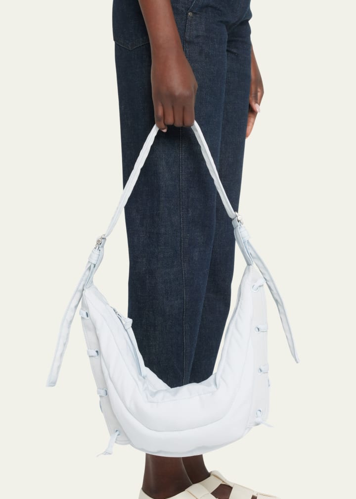 Nylon crescent-shaped shoulder bag