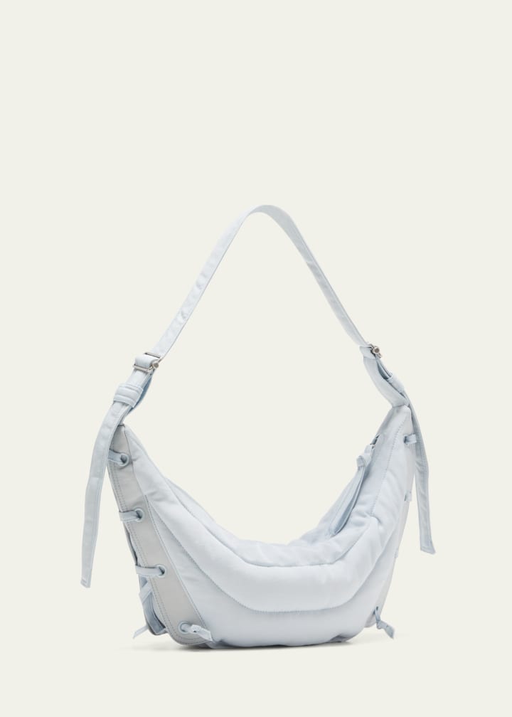 Nylon crescent-shaped shoulder bag