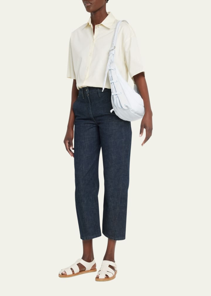 Nylon crescent-shaped shoulder bag