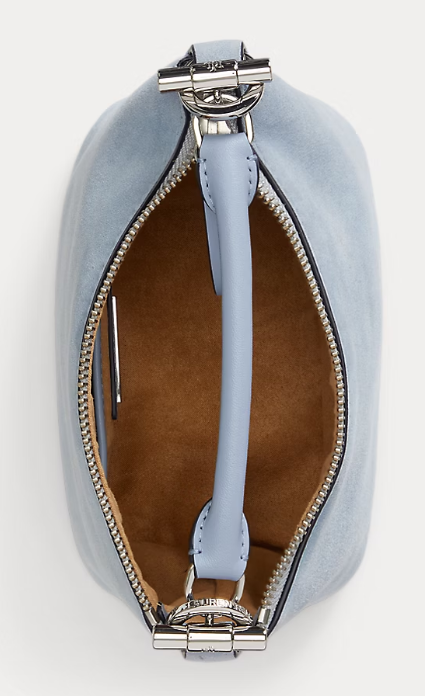 Suede and leather convertible mini hobo bag